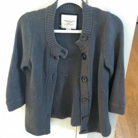 American Eagle Button Up Paplum Cardigan - Picture 1 of 2